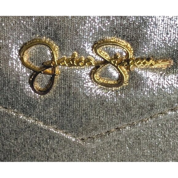 Jessica Simpson Envelope Clutch Gold Wristlet Pocketbook Shimmery Wallet Bag Y2K - Picture 4 of 16